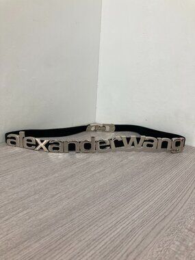 Alexander Wang Logo Belt silver
